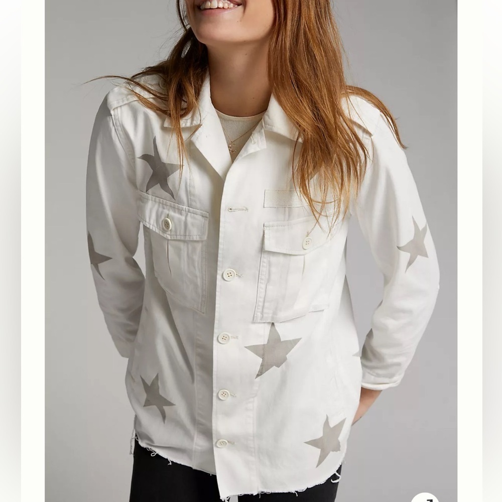 NWOT Pistola Camilo Military Jacket in Shooting Star Sz XS Ivory/ Gray *R24